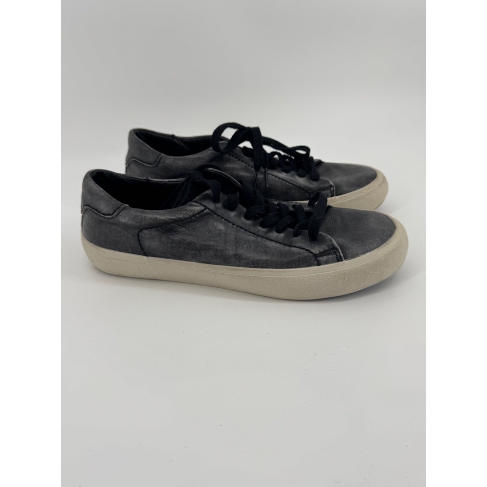 Bussola Shoes Women EU 39 Black Leather Sneakers Quiet Luxury Minimalist lace up